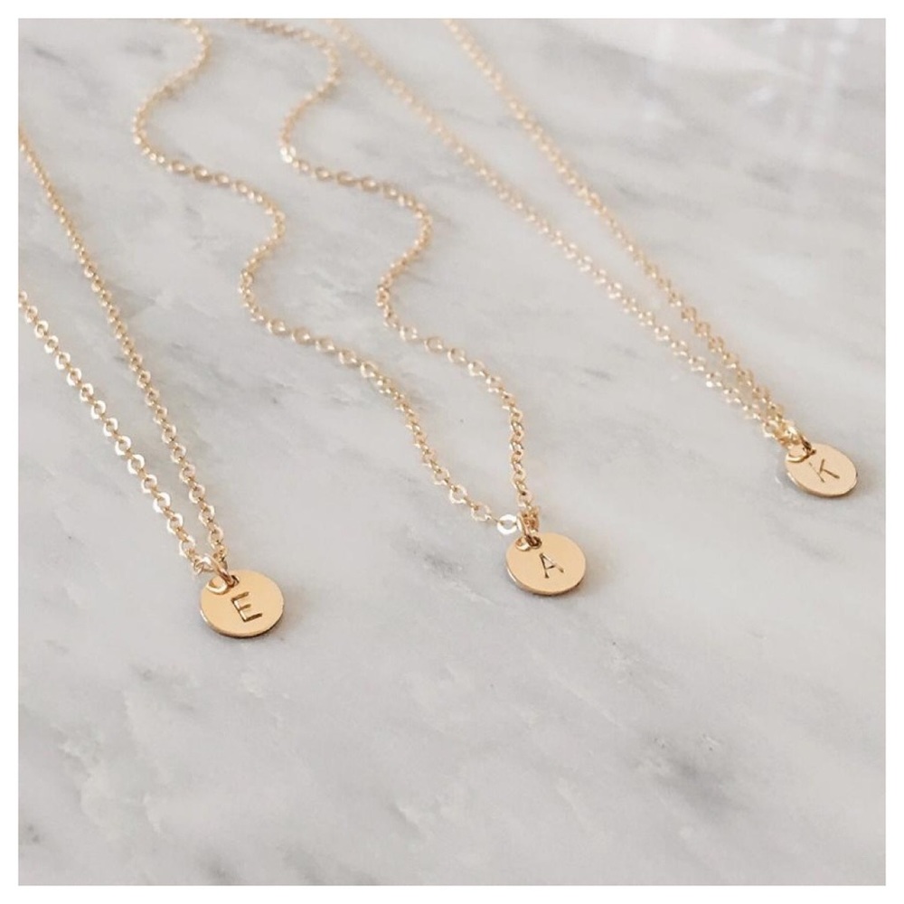 GOLD Personalized Disc Initial Necklace